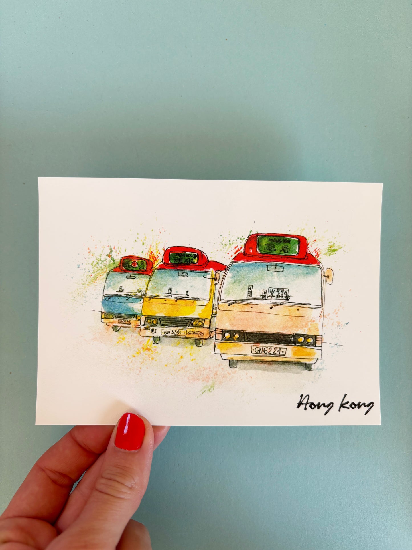 Carte Postale Hong Kong Minibus — Édition Collector